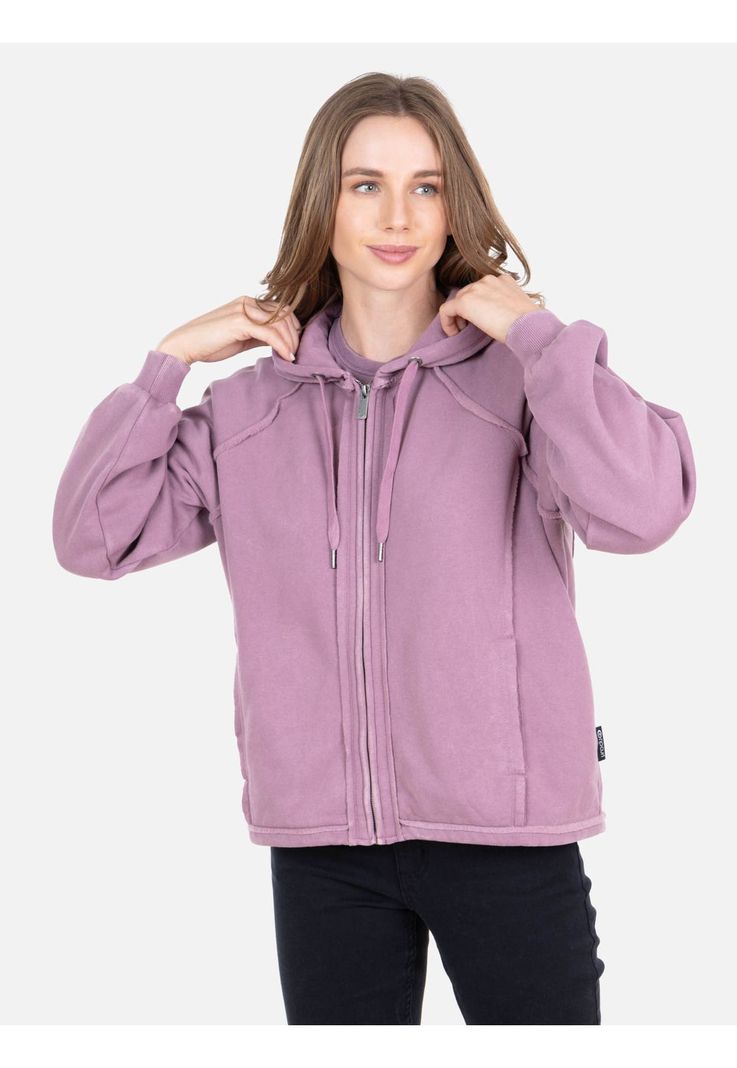 Poleron FZ Mai Full Zip Burdeo Mujer Rip Curl-3