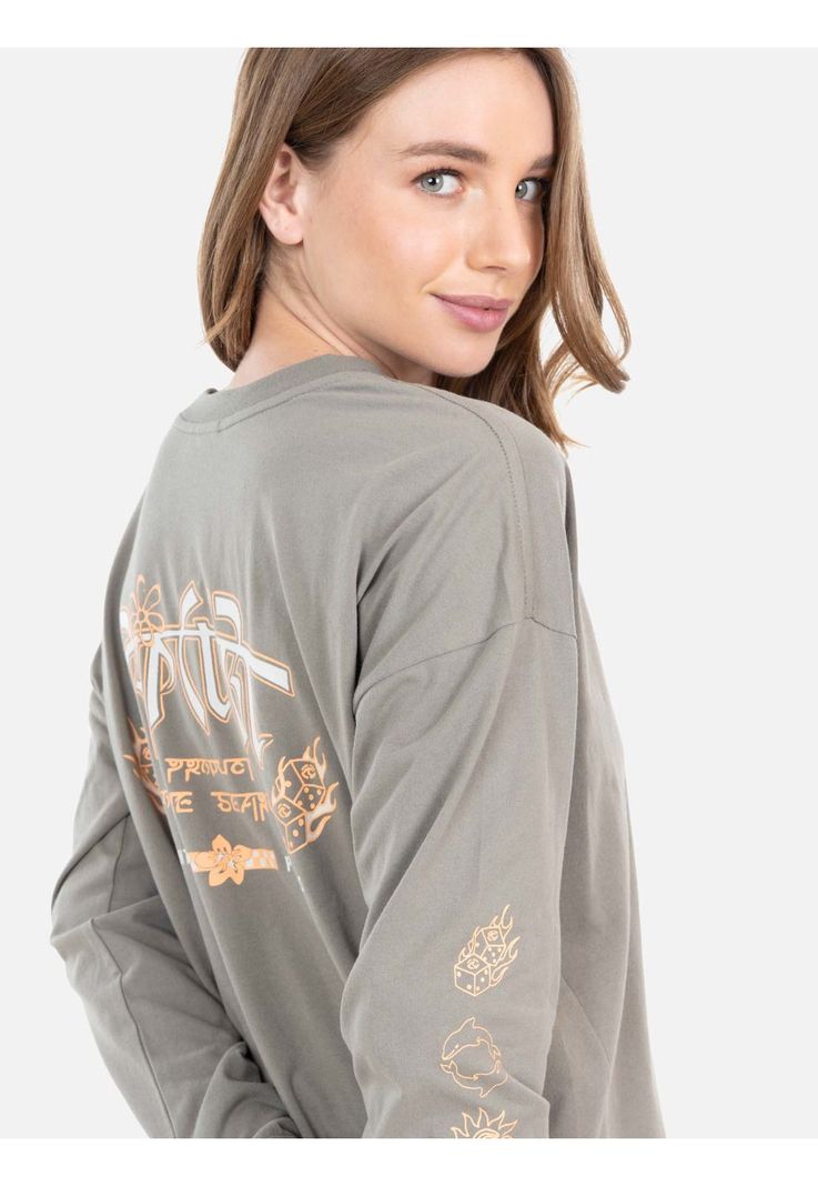 Polera ML Query Verde Mujer Rip Curl-2
