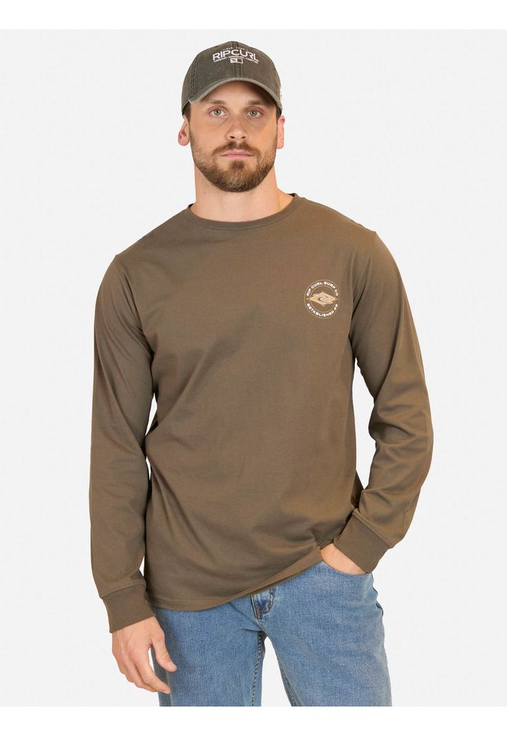 Polera ML Driftic Café Hombre Rip Curl-0