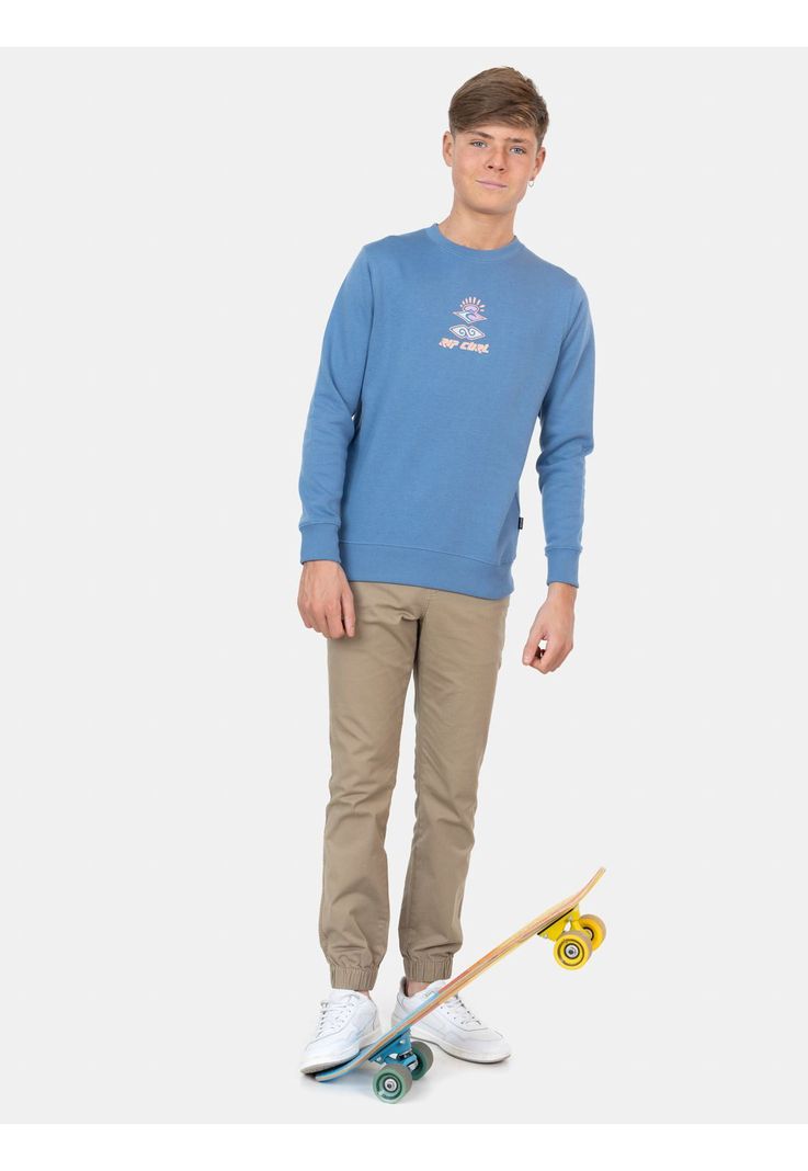 Poleron Cuello Redondo Retro Search Crew Infantil Rip Curl-1