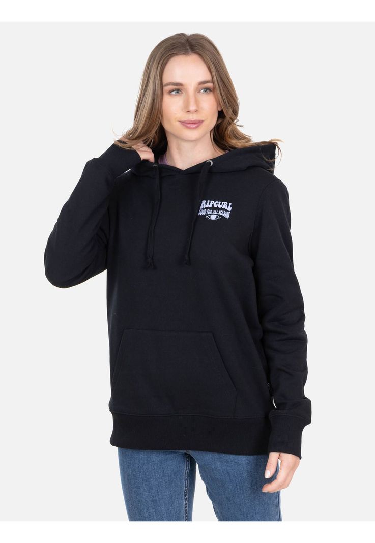 Poleron Canguro Good For All Seasons Negro Mujer Rip Curl-0