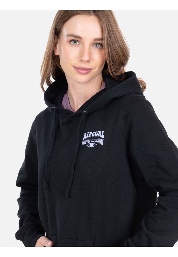 Poleron Canguro Good For All Seasons Negro Mujer Rip Curl-2