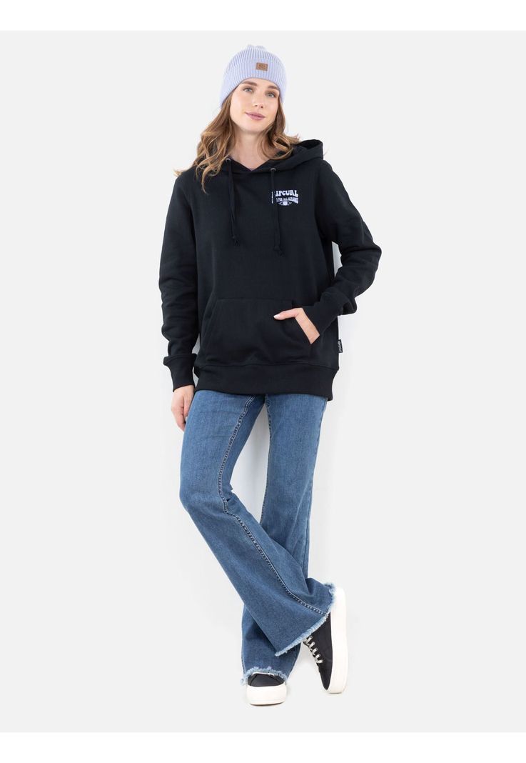 Poleron Canguro Good For All Seasons Negro Mujer Rip Curl-3