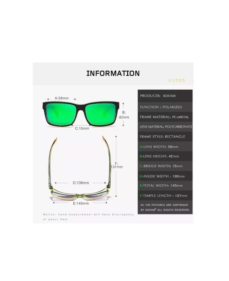 Lentes De Sol Kdeam Modelo KD505 C10 Polarizados Uv400-4