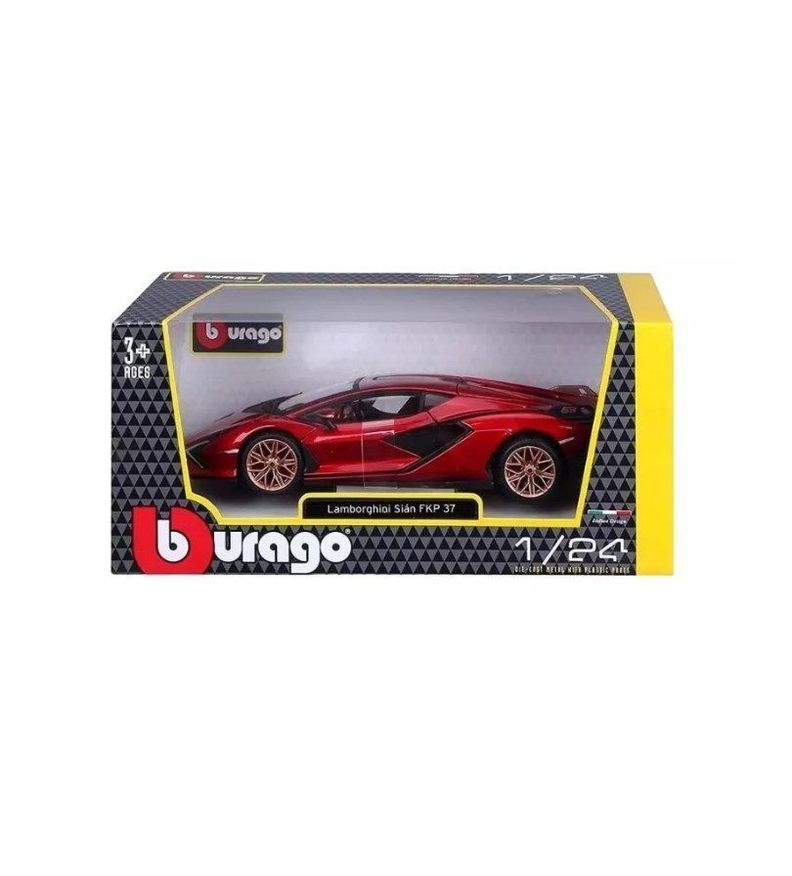 Auto De Colección Lamborghini Sián Fkp 37 Burago Escala 1:24-1