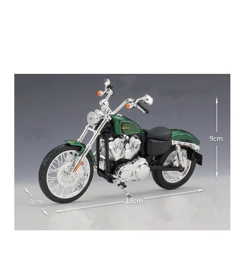 Harley Davidson Modelo 2013 Xl 1200v Seventy-two Escala 1/12 Color Verde-1