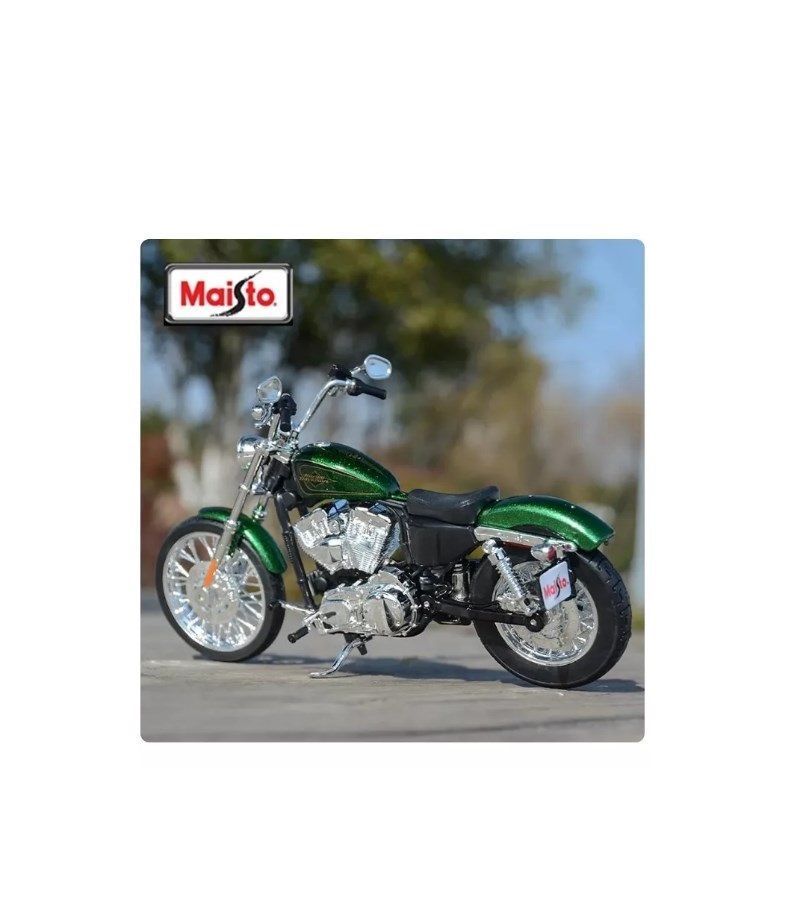 Harley Davidson Modelo 2013 Xl 1200v Seventy-two Escala 1/12 Color Verde-2