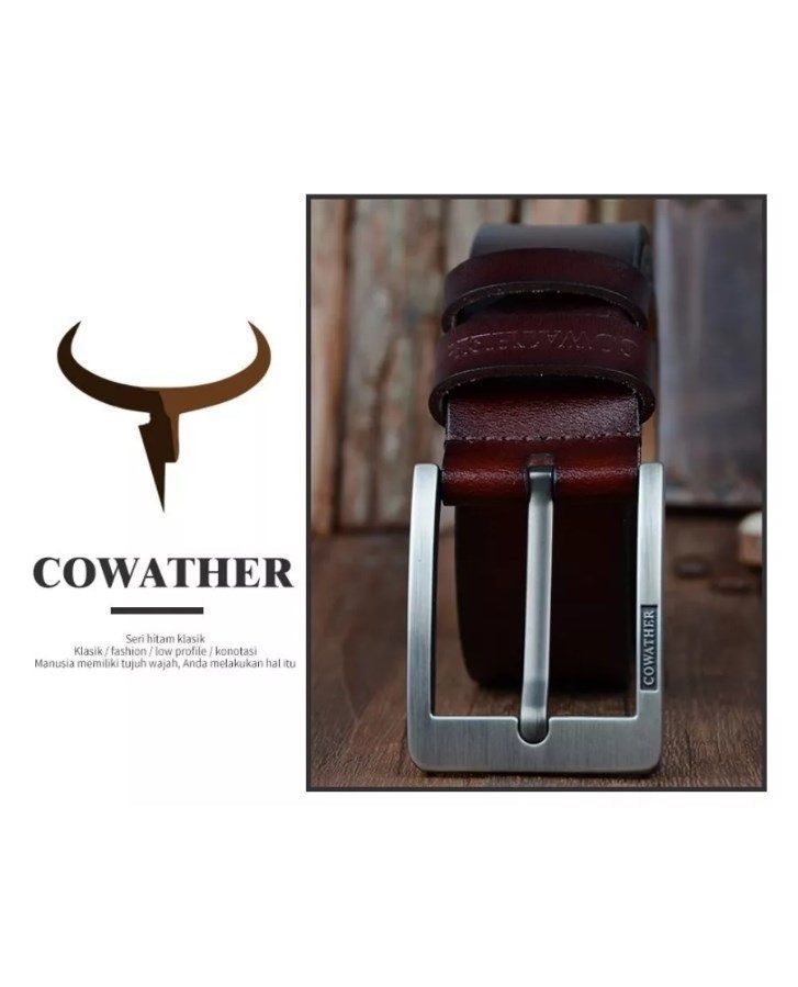 Cinturón De Cuero Cowather Modelo XF004 Café -2