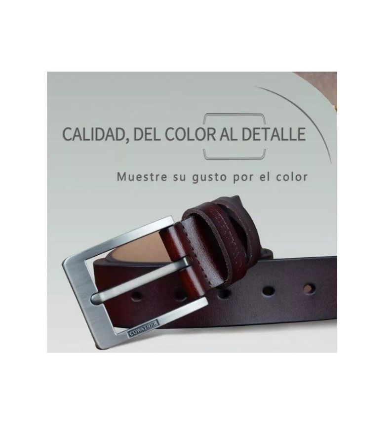 Cinturón De Cuero Cowather Modelo XF004 Café -3