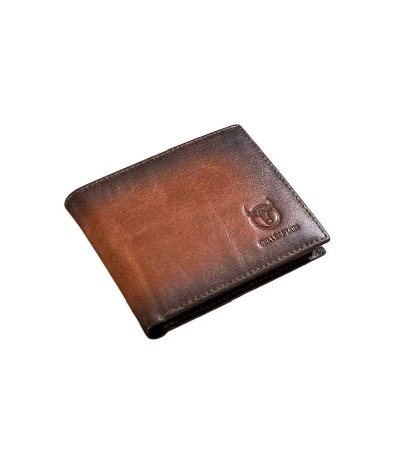 Billetera De Cuero Marca Bullcaptain Modelo Qb05 Brown Cafe