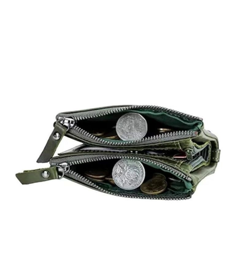 Billetera De Cuero Para Mujer Marca Contact's Color Verde-4