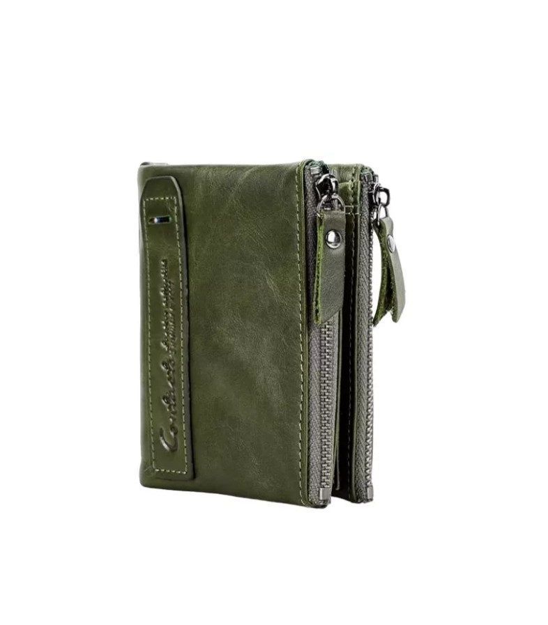 Billetera De Cuero Para Mujer Marca Contact's Color Verde-5