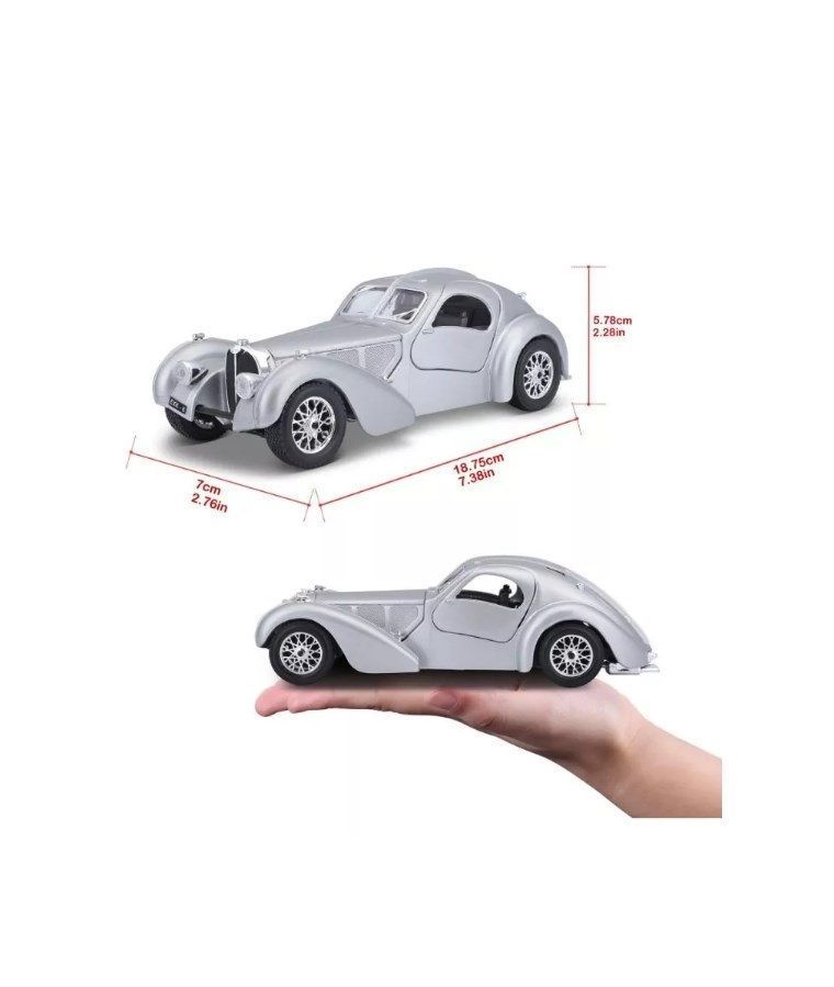 Auto De Colección Bugatti Atlantic Marca Burago Escala 1:24-1
