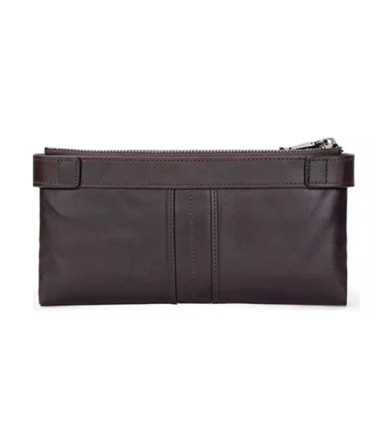Billetera De Cuero Larga Marca Contacts C2185 Color Café-1