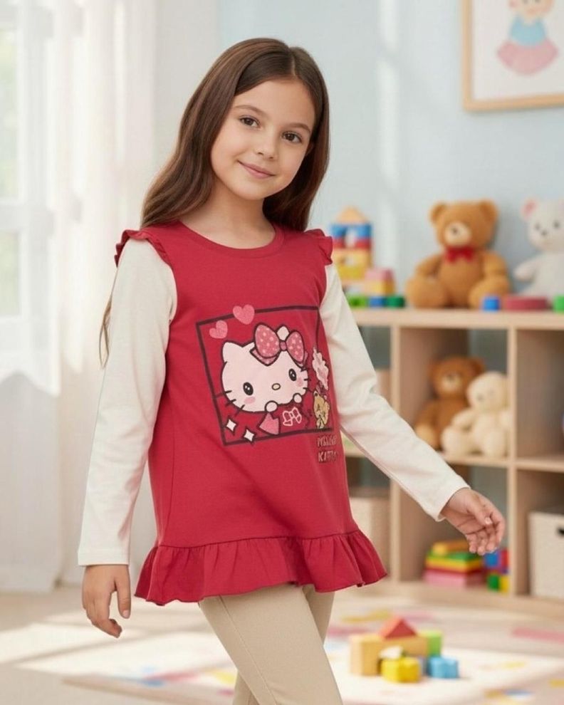 Polera Nina Hello Kitty S122050-40 Coral 6