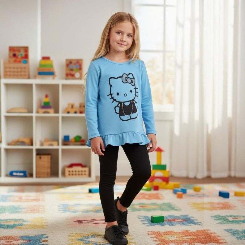 Polera Nina Hello Kitty S122143-09 Turquesa 6