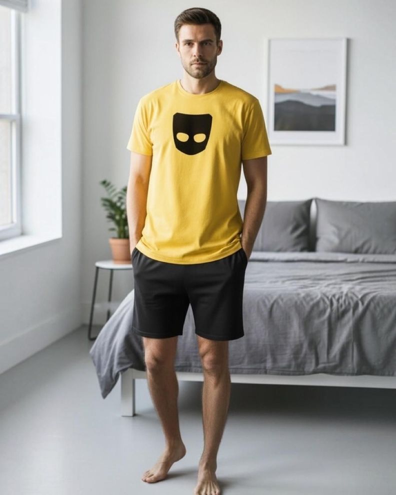 Pijama Hombre Estampado Mask K11001-0803 Amarillo S
