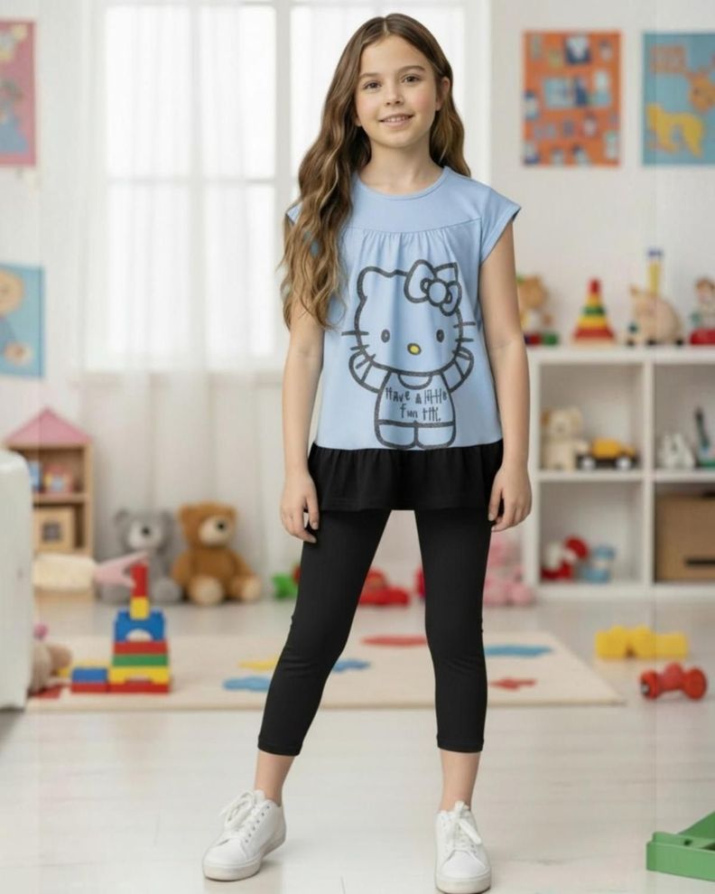 Conjunto Nina Hello Kitty Celeste 6