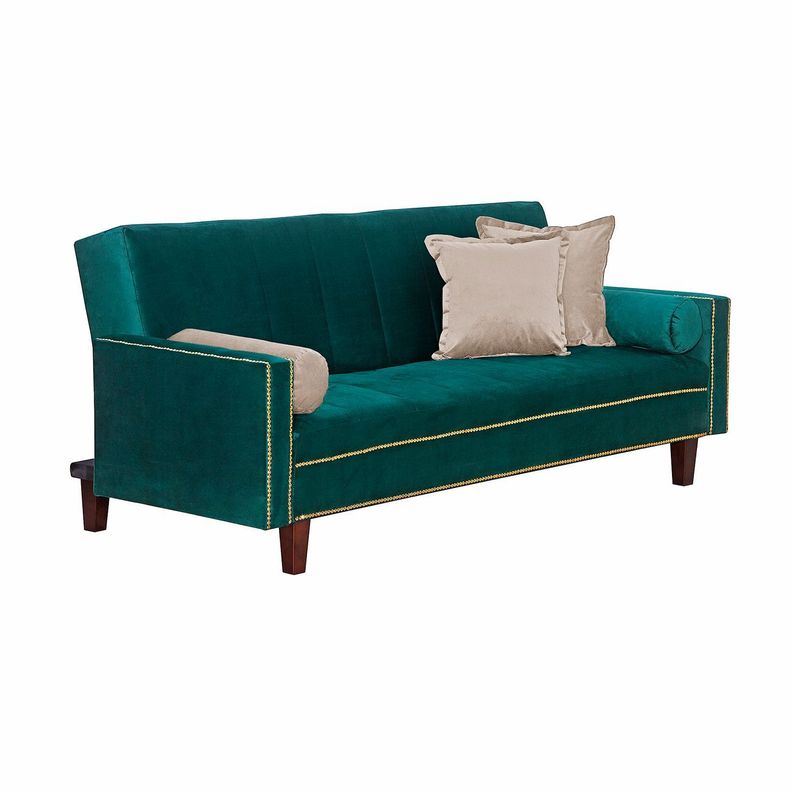 Futon Sofa Cama Vanguardia 200 x110 Verde - Beige-2