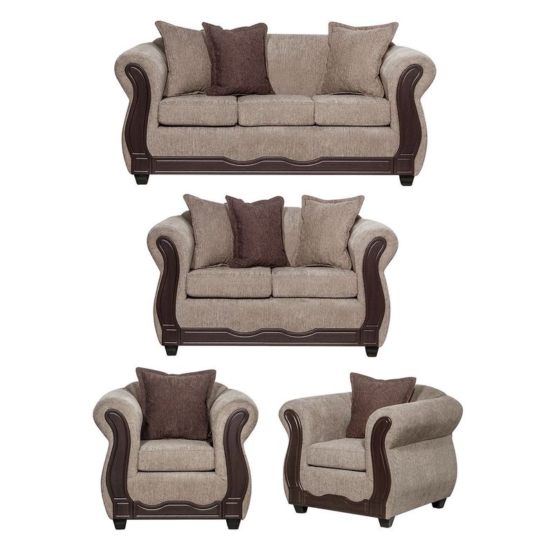 Juego de Living 3 2 1 1 Barcelona Beige-0