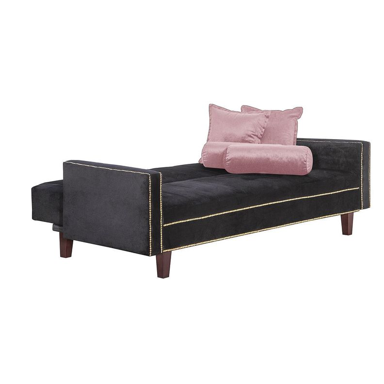 Futon Sofa Cama Vanguardia 200 x110 Negro - Rosa-1