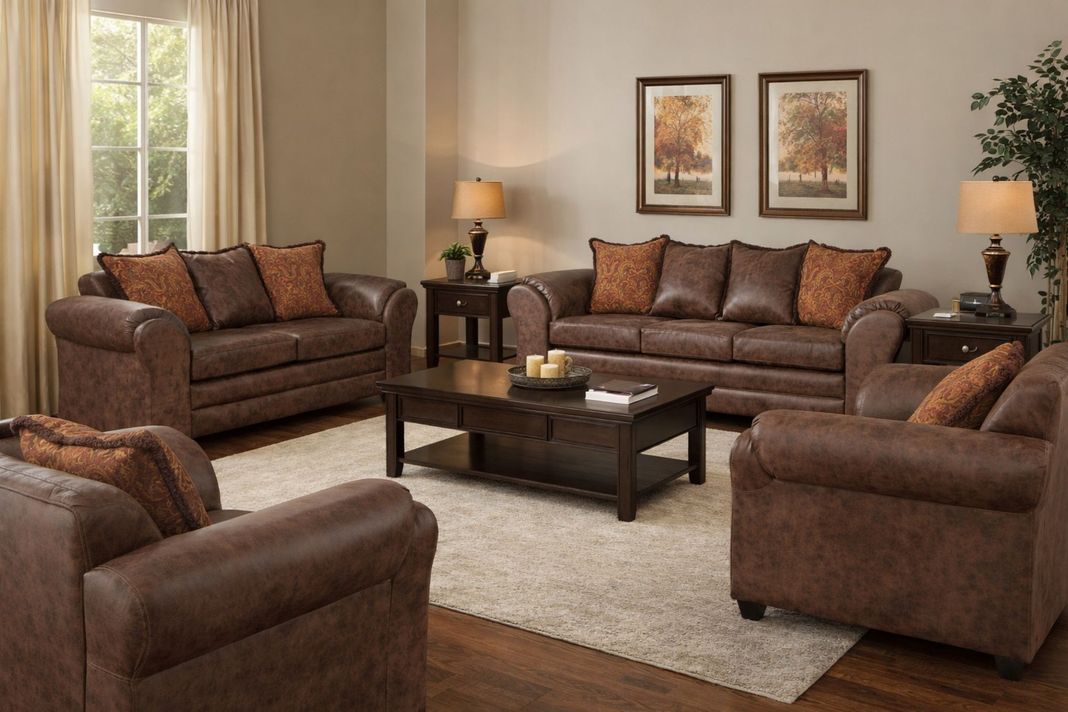 Juego de Living 3 2 1 1 Aconcagua Chocolate