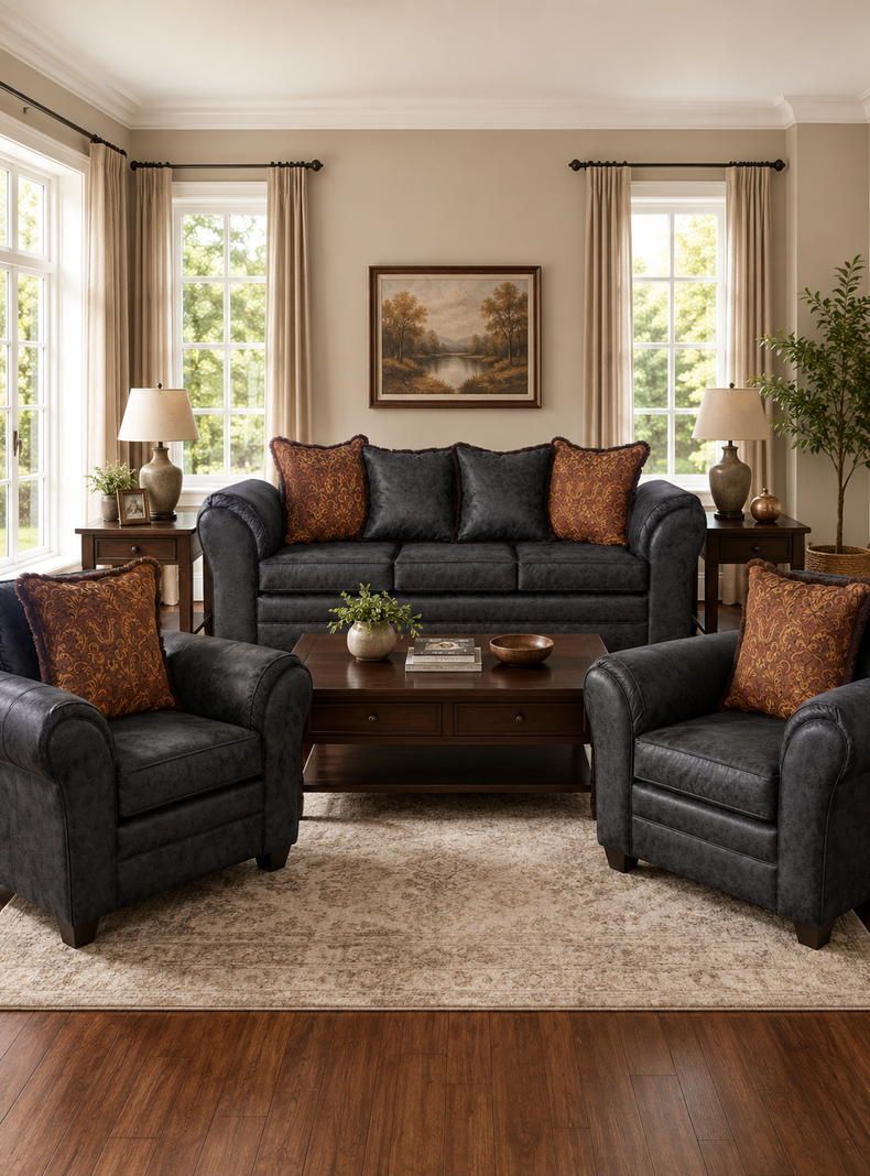 Juego de Living 3 1 1 Aconcagua Negro
