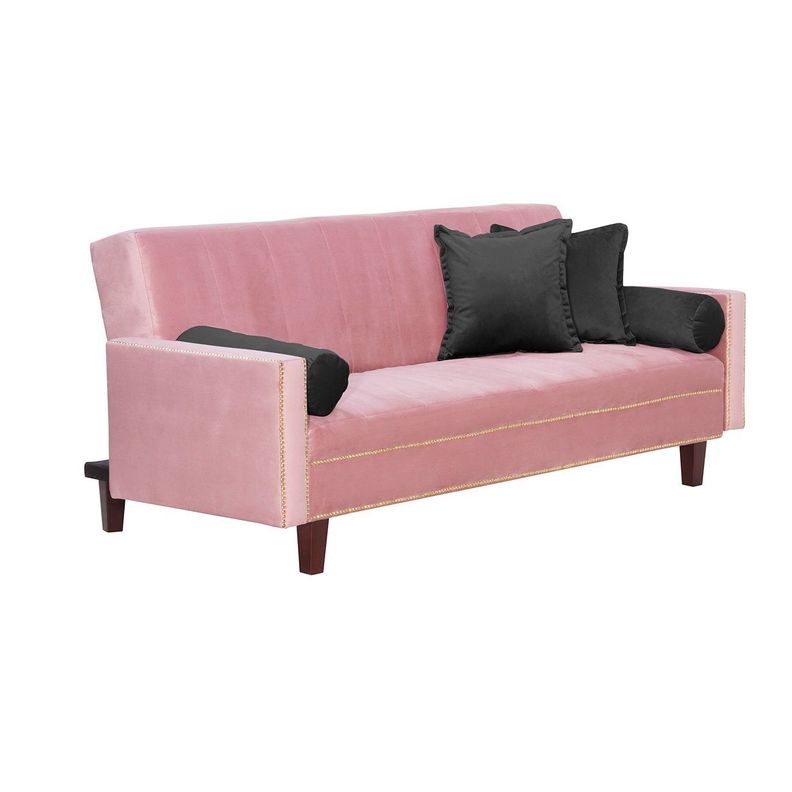 Futon Sofa Cama Vanguardia 200 x110 Rosa - Negro-2