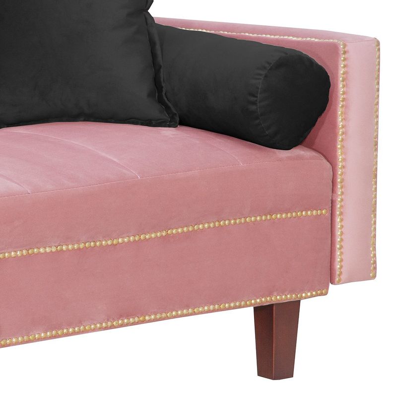 Futon Sofa Cama Vanguardia 200 x110 Rosa - Negro-3