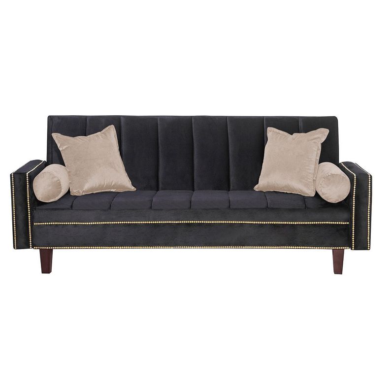 Futon Sofa Cama Vanguardia 200 x110 Negro - Beige-0