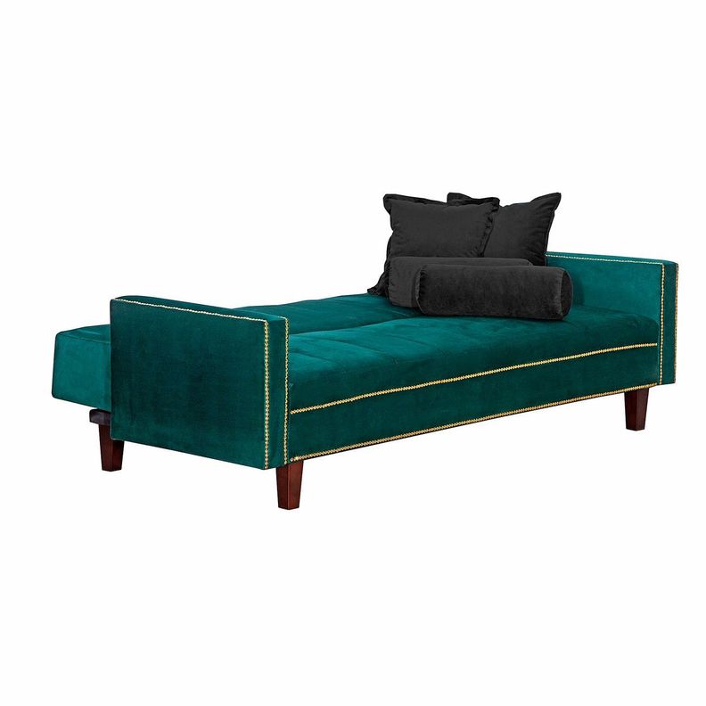 Futon Sofa Cama Vanguardia 200 x110 Verde - Negro-1