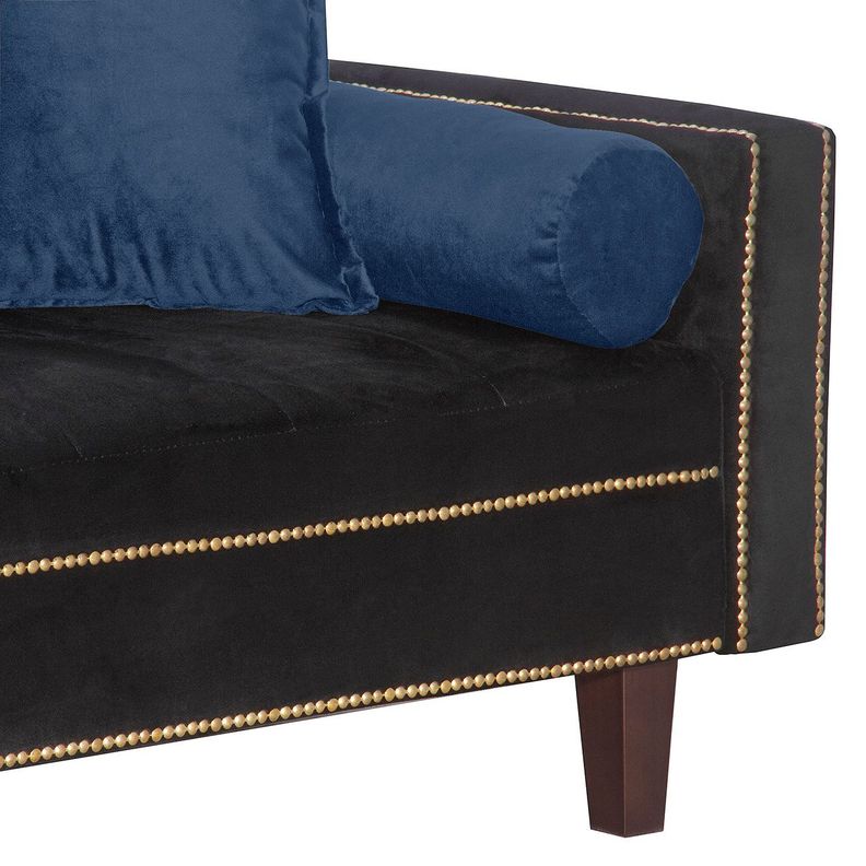 Futon Sofa Cama Vanguardia 200 x110 Negro - Azul-3