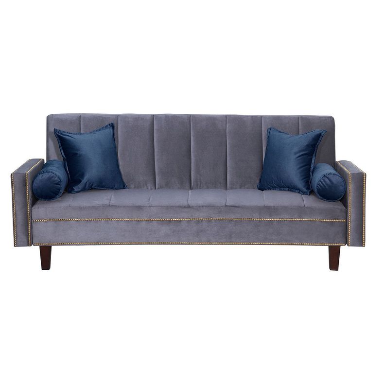 Futon Sofa Cama Vanguardia 200 x110 Gris - Azul-0