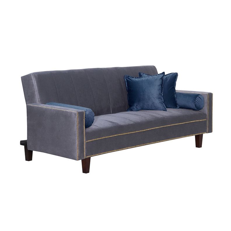 Futon Sofa Cama Vanguardia 200 x110 Gris - Azul-2
