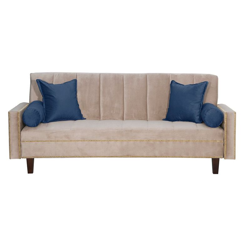 Futon Sofa Cama Vanguardia 200 x110 Beige - Azul-0