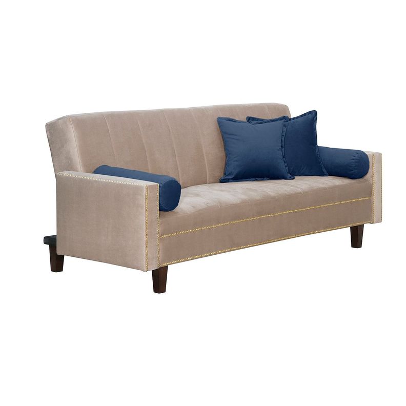 Futon Sofa Cama Vanguardia 200 x110 Beige - Azul-2