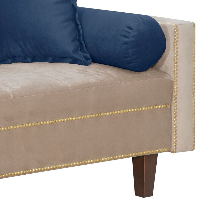 Futon Sofa Cama Vanguardia 200 x110 Beige - Azul-3