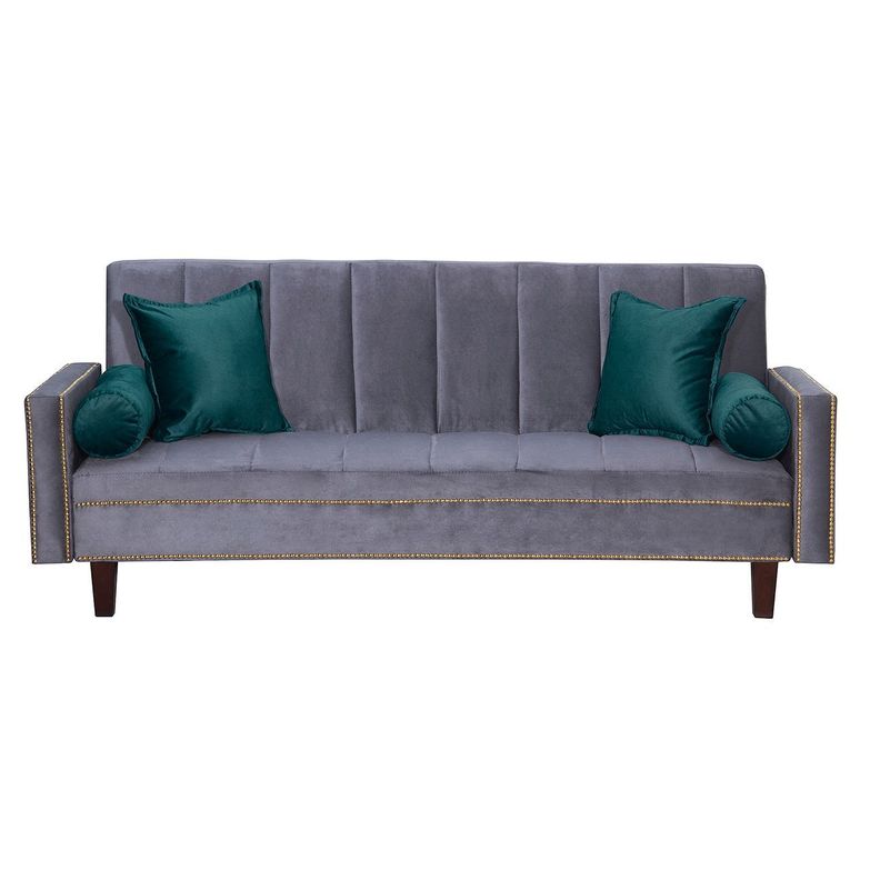 Futon Sofa Cama Vanguardia 200 x110 Gris - Verde-0