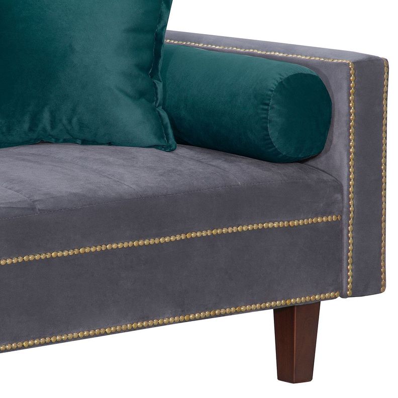 Futon Sofa Cama Vanguardia 200 x110 Gris - Verde-3