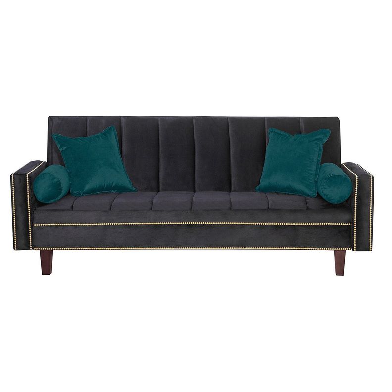 Futon Sofa Cama Vanguardia 200 x110 Negro - Verde-0