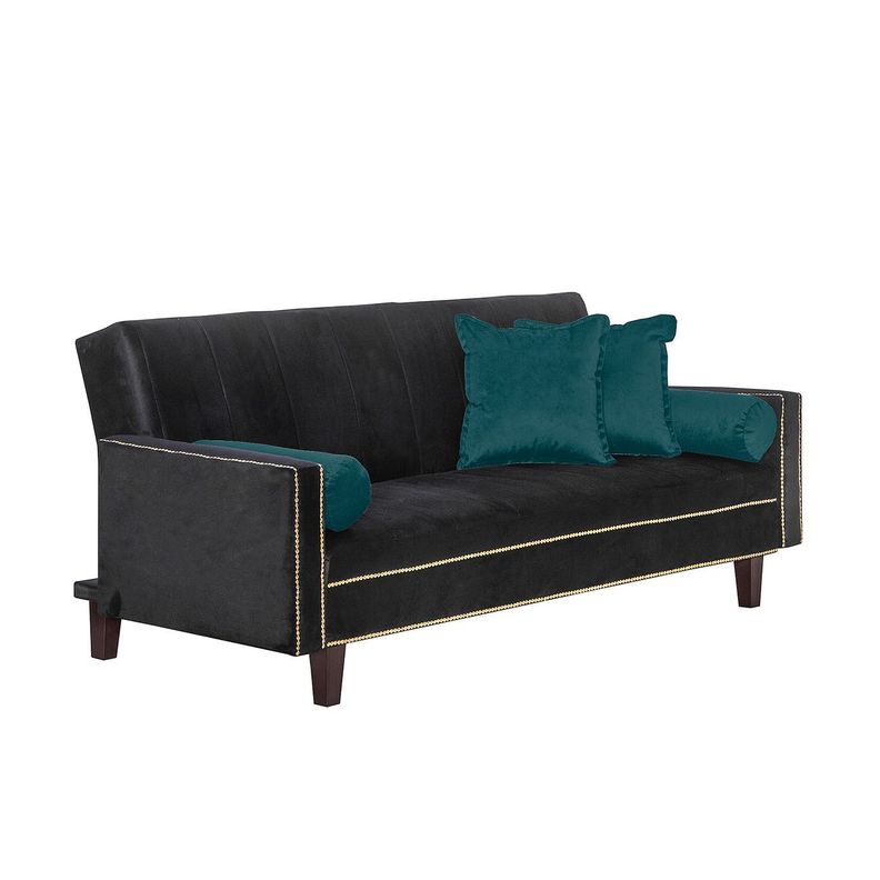 Futon Sofa Cama Vanguardia 200 x110 Negro - Verde-1