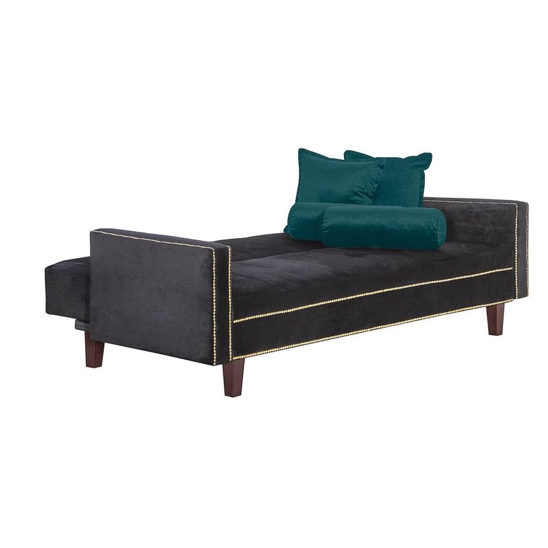 Futon Sofa Cama Vanguardia 200 x110 Negro - Verde-2