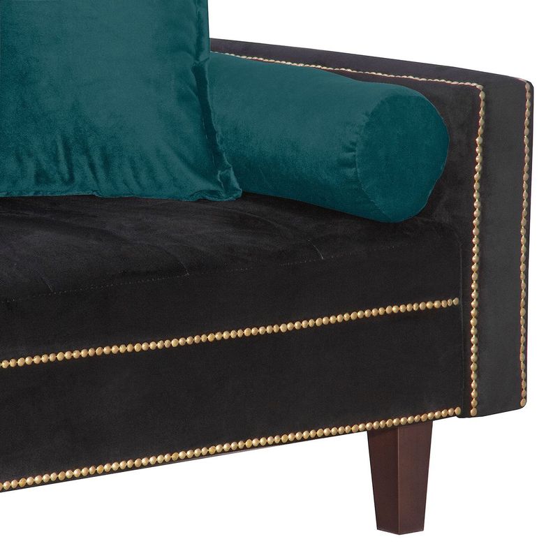 Futon Sofa Cama Vanguardia 200 x110 Negro - Verde-3