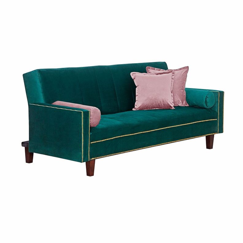 Futon Sofa Cama Vanguardia 200 x110 Verde - Rosa-2