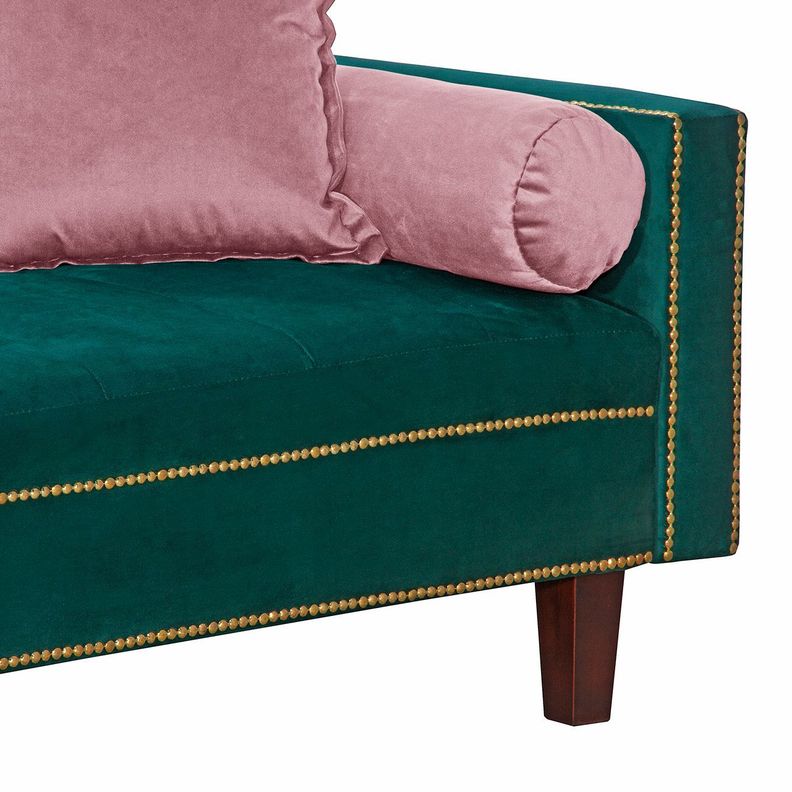 Futon Sofa Cama Vanguardia 200 x110 Verde - Rosa-3