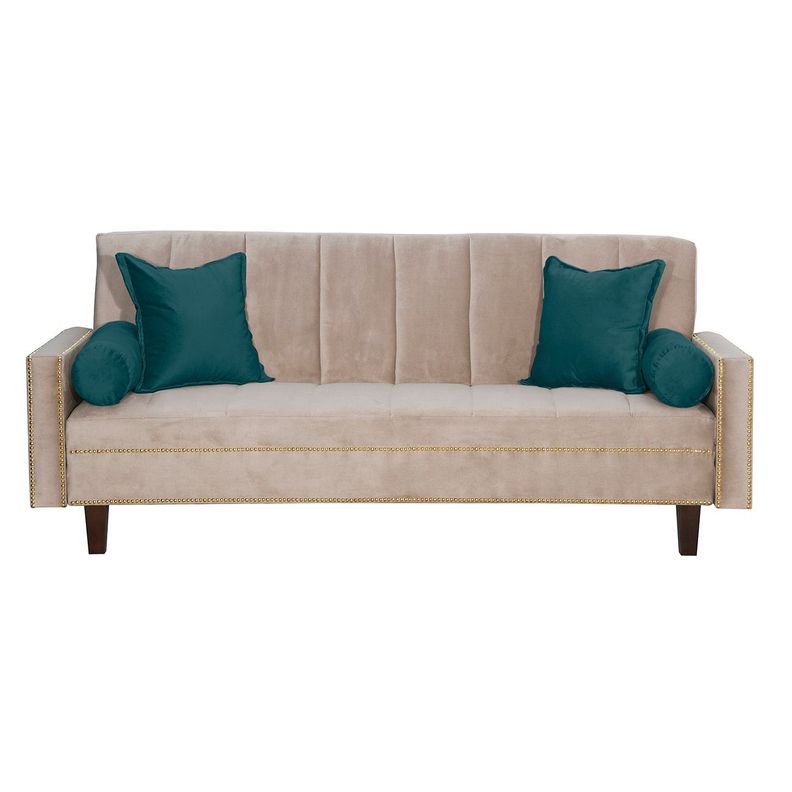 Futon Sofa Cama Vanguardia 200 x110 Beige - Verde-0
