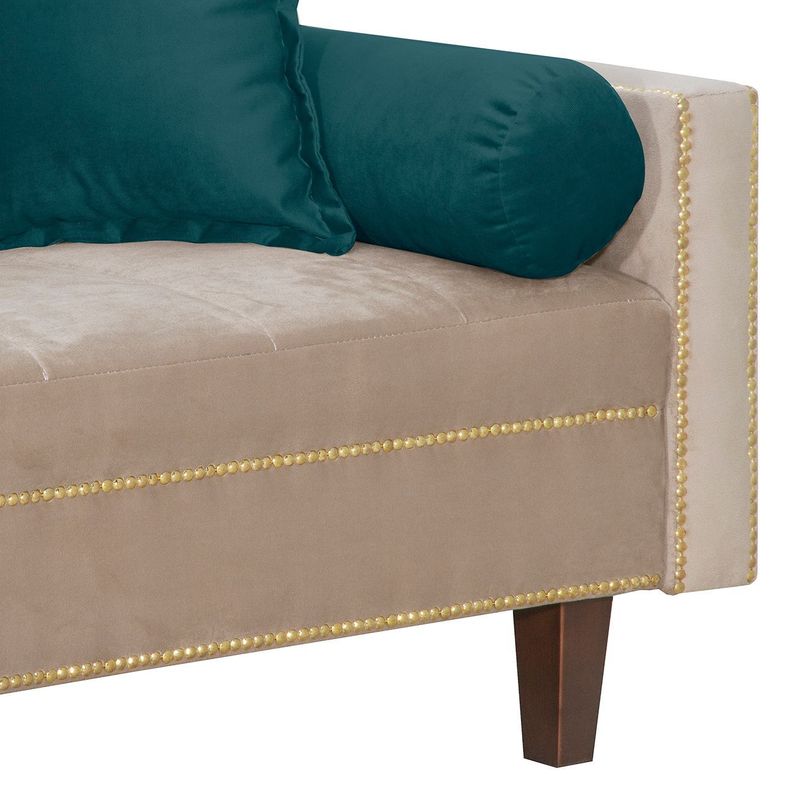 Futon Sofa Cama Vanguardia 200 x110 Beige - Verde-3