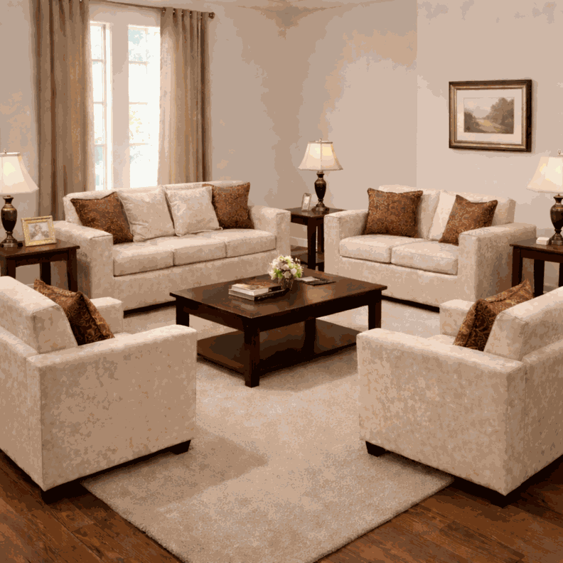 Juego de Living 3 2 1 1 Ezeiza Beige