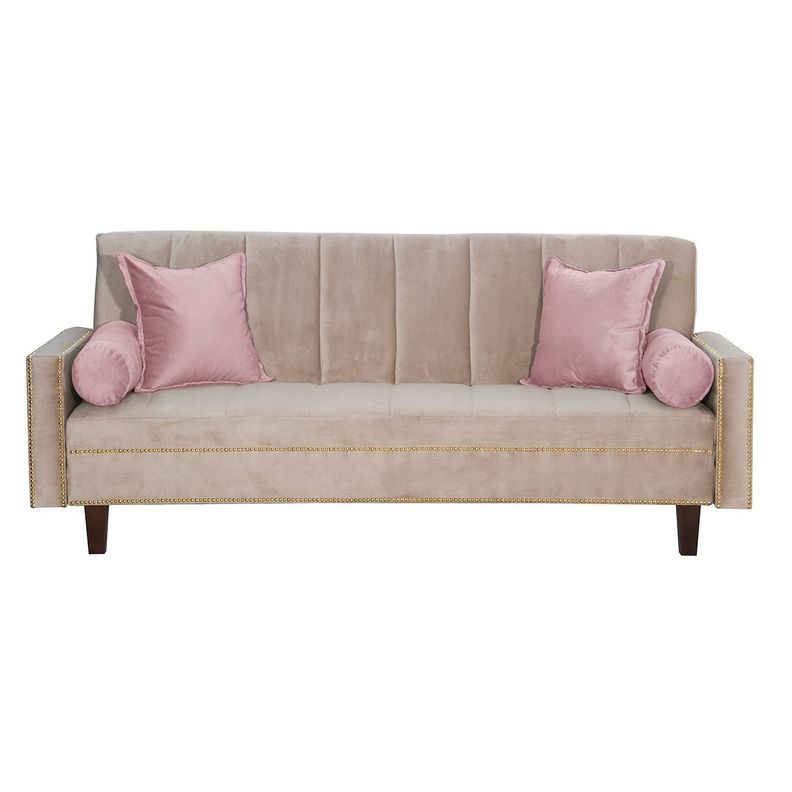 Futon Sofa Cama Vanguardia 200 x110 Beige - Rosa-0