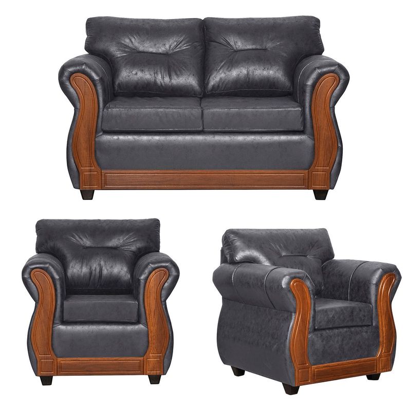 Juego de Living 2 1 1 Toronto Gris